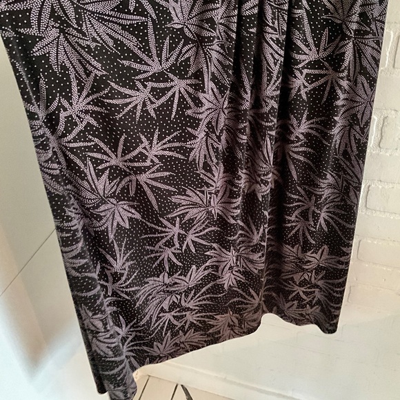 Vintage Printed Flowy Mini Dress Floral Stretch Black/lavender Plus Size 22W - Picture 5 of 7